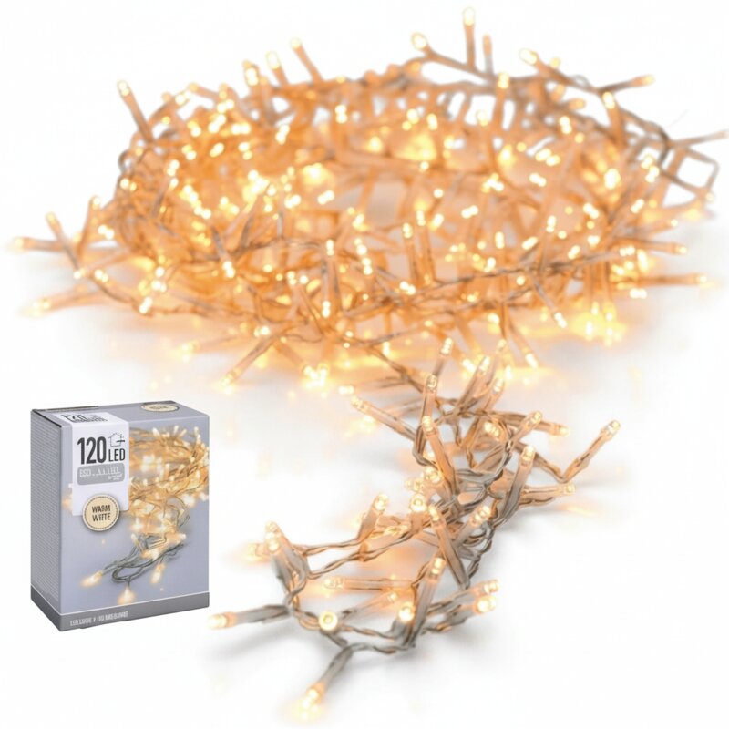 Lampki choinkowe CHRISTMAS DECORATION 259421 120 LED Sieciowe 12 m Transparentny
