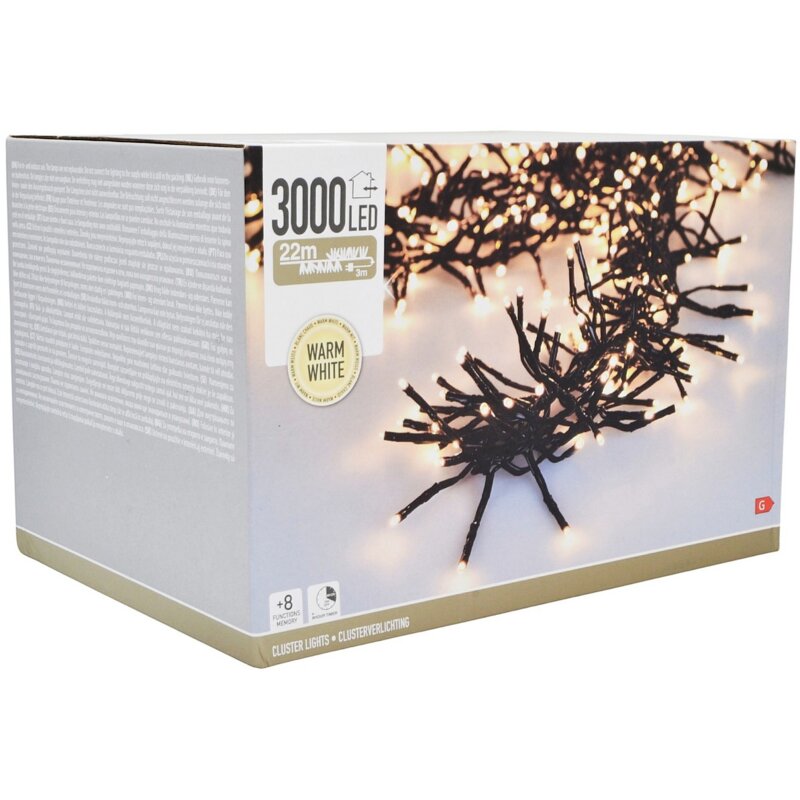 Lampki choinkowe CHRISTMAS DECORATION 813259 3000 LED Sieciowe 21.8 m Ciepła biel