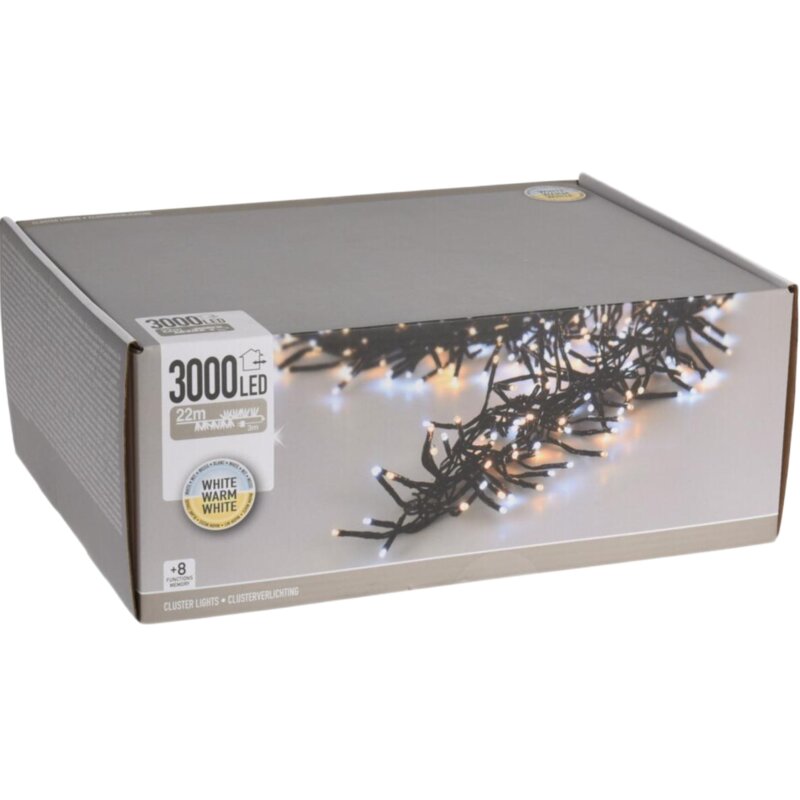Lampki choinkowe CHRISTMAS DECORATION 813808 3000 LED Sieciowe 21.8 m Czarny