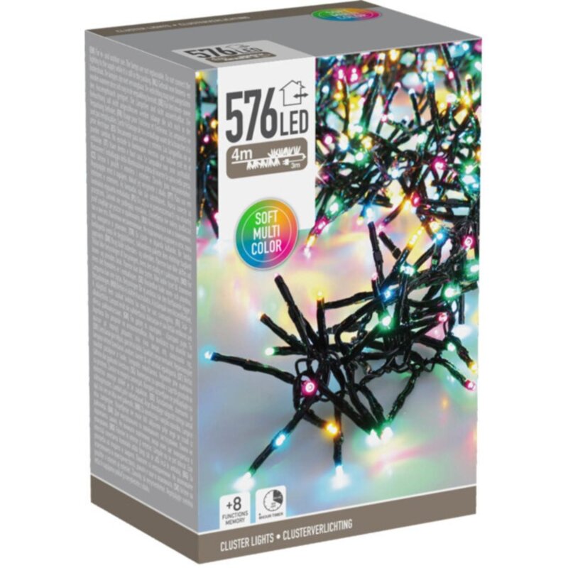 Lampki choinkowe CHRISTMAS DECORATION 653725 576 LED Sieciowe 7.2 m Czarny
