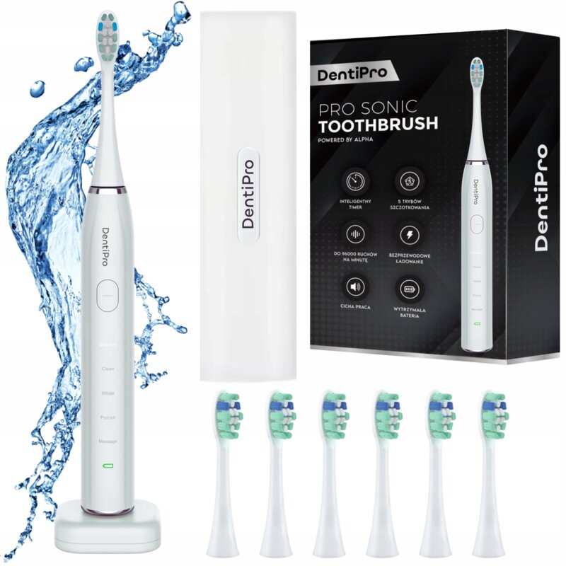 Szczoteczka soniczna ALPHA DentiPro STB-03 Biały