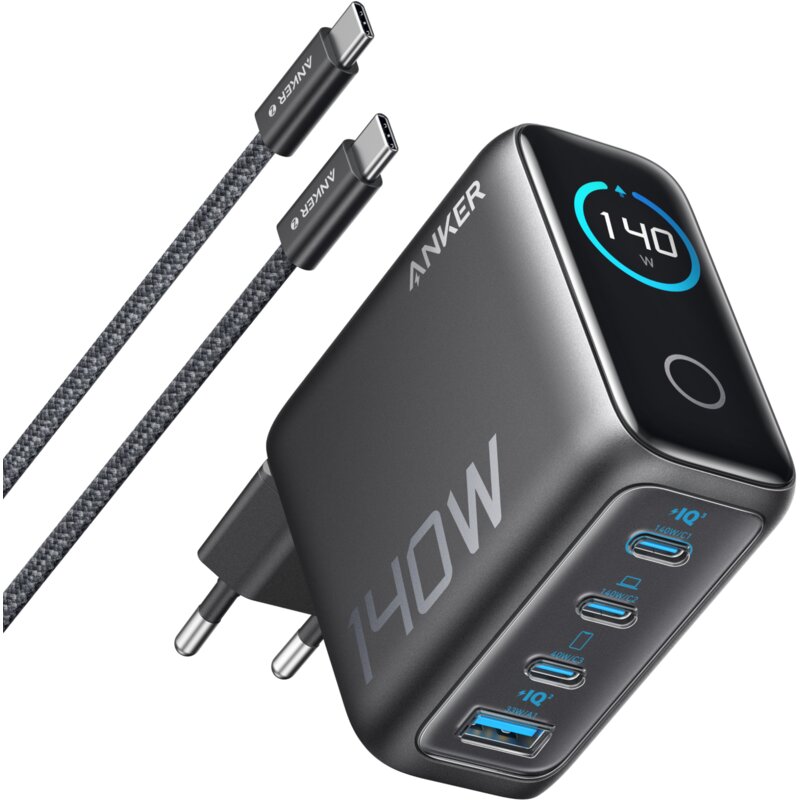 Ładowarka sieciowa ANKER ANK140WB2697 140W Czarny ładowarka do telefonu USB, USB-C + kabel