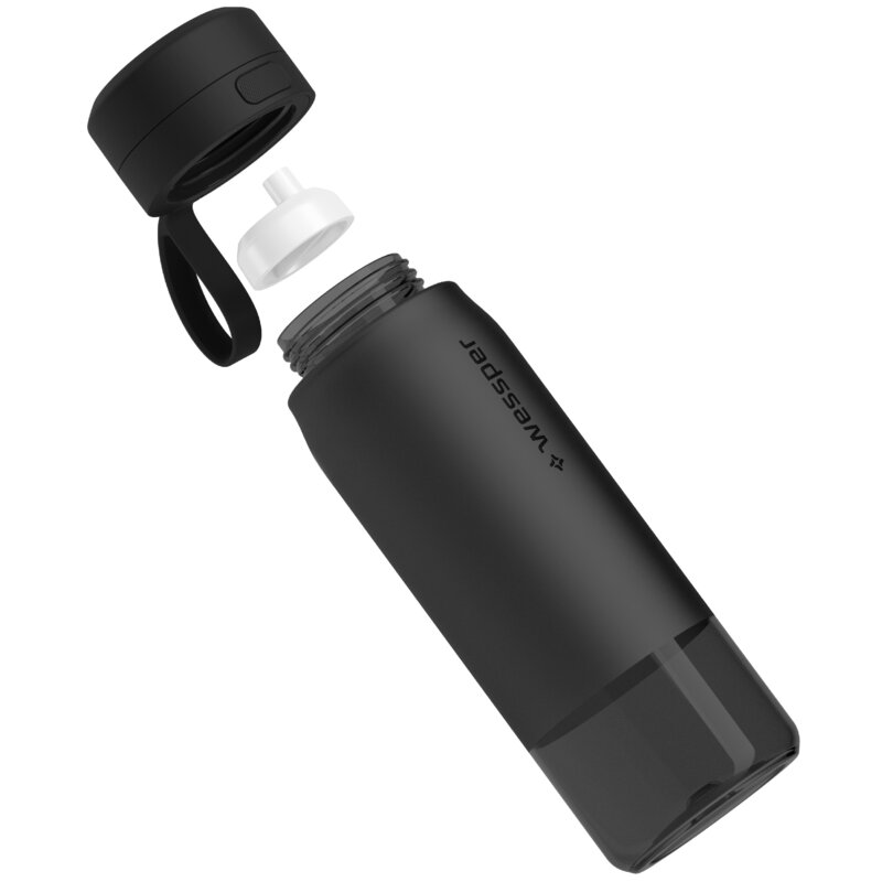 Butelka filtrująca WESSPER B2 Tritan Actitex 700 ml Czarny