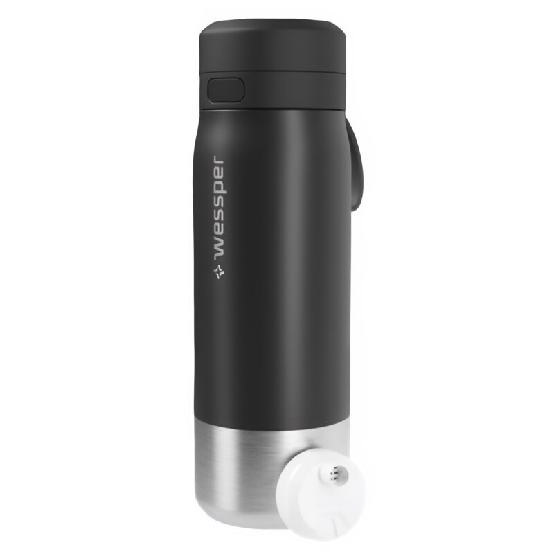 Butelka filtrująca WESSPER B2 Stainless Steel Actitex 700 ml Czarny