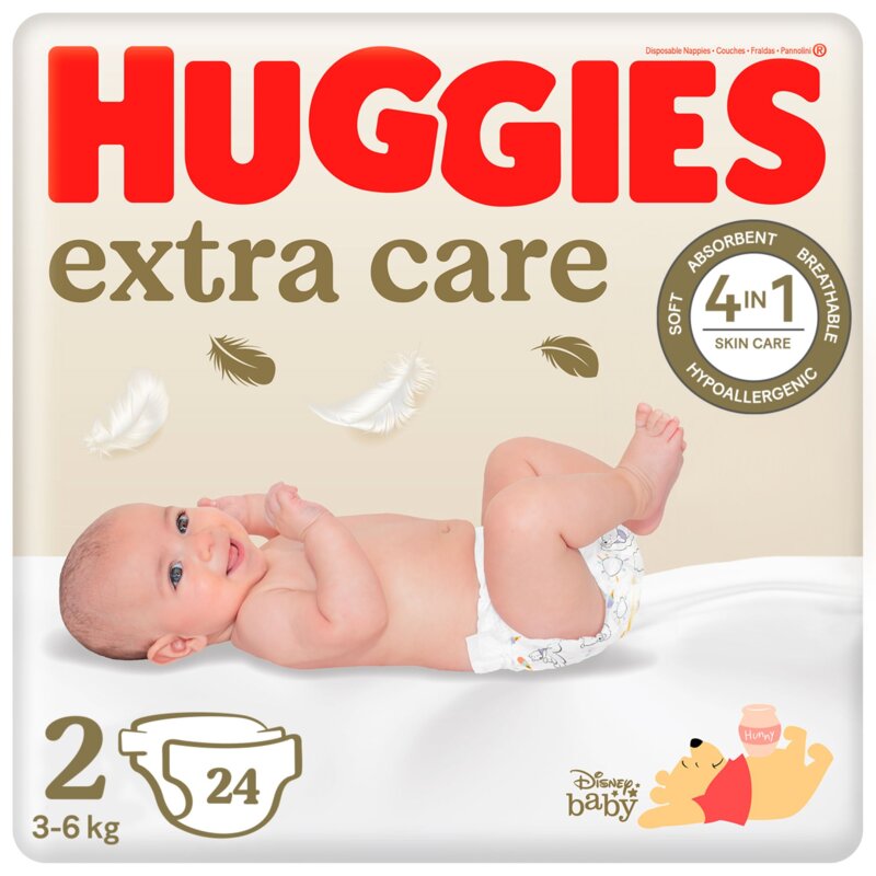 Pieluszki HUGGIES Extra Care 2 3-6kg (24 szt.)