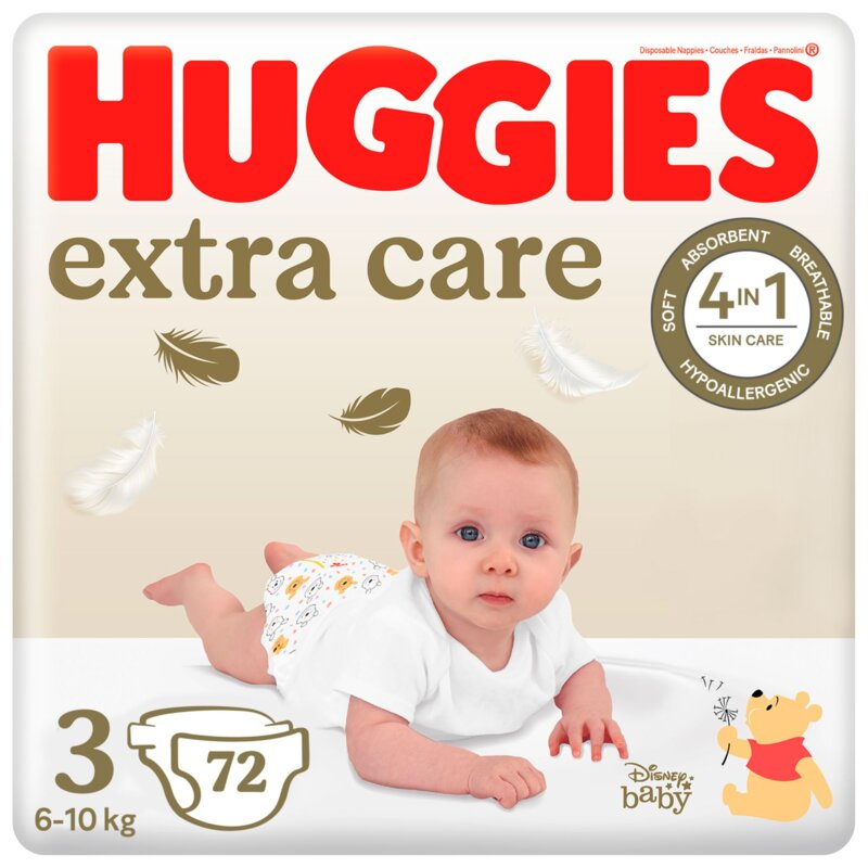 Pieluszki HUGGIES Extra Care Mega 3 6-10 kg (72 szt.)