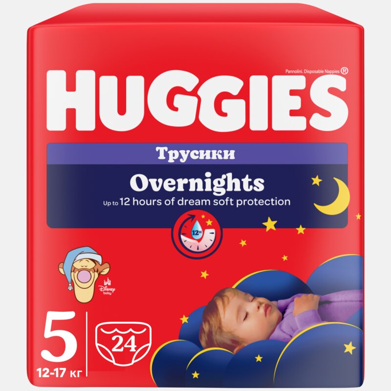 Pieluchomajtki HUGGIES Overnight Lullaby 5 (24 szt.)