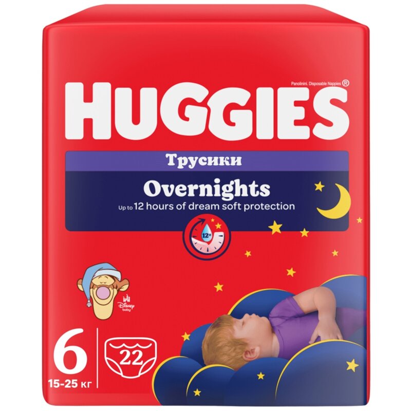 Pieluchomajtki HUGGIES Overnight Lullaby 6 (22 szt.)