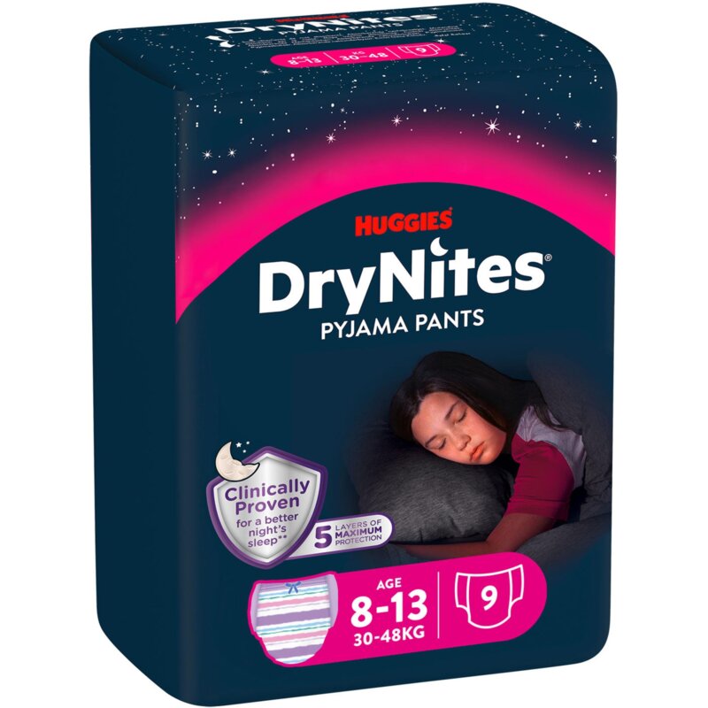 Pieluchomajtki HUGGIES DryNites Girl 7 (9 szt.)
