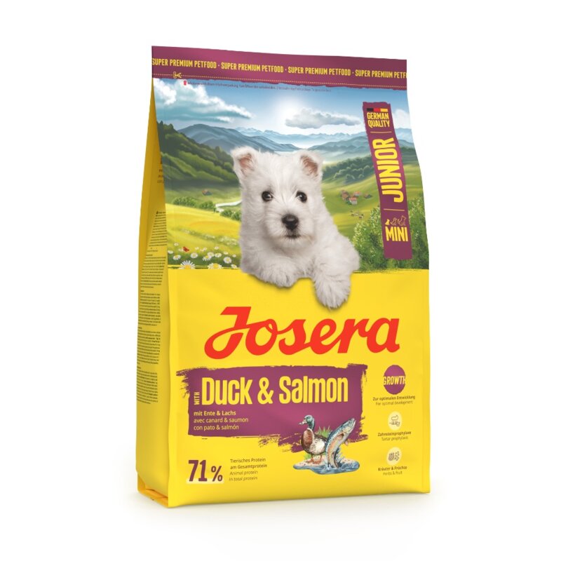 Karma dla psa JOSERA Mini Junior Duck & Salmon z kaczką i łososiem 900 g