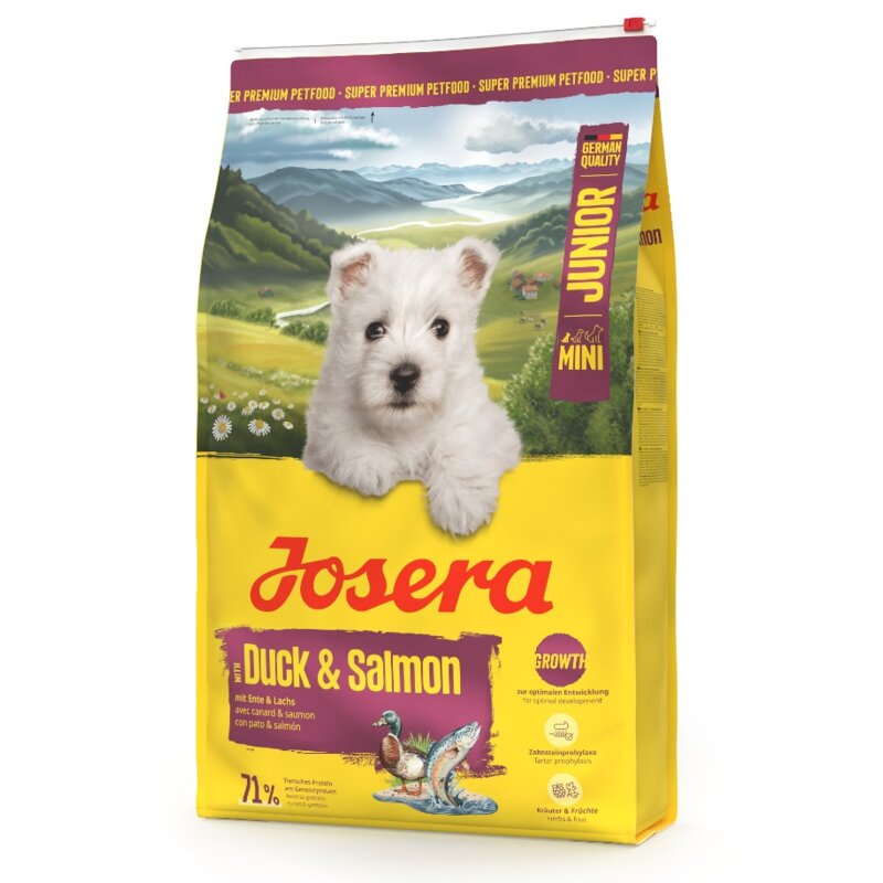 Karma dla psa JOSERA Mini Junior Duck & Salmon z kaczką i łososiem 10 kg
