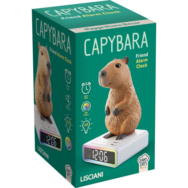 Zabawka budzik z lampką nocną LISCIANI Rainy Days Kapibara 304-113576