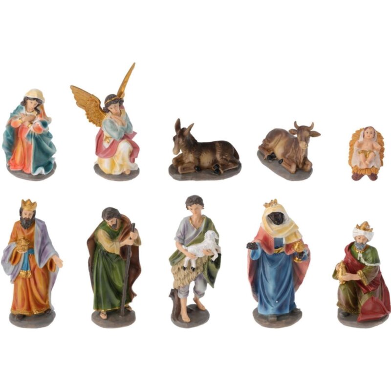 Figurki do szopki bożonarodzeniowej CHRISTMAS DECORATION 209311 (10 szt.)