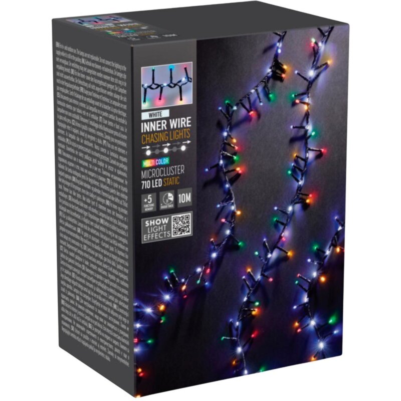 Lampki choinkowe CHRISTMAS DECORATION 7700207 710 LED Sieciowe  10 m Czarny
