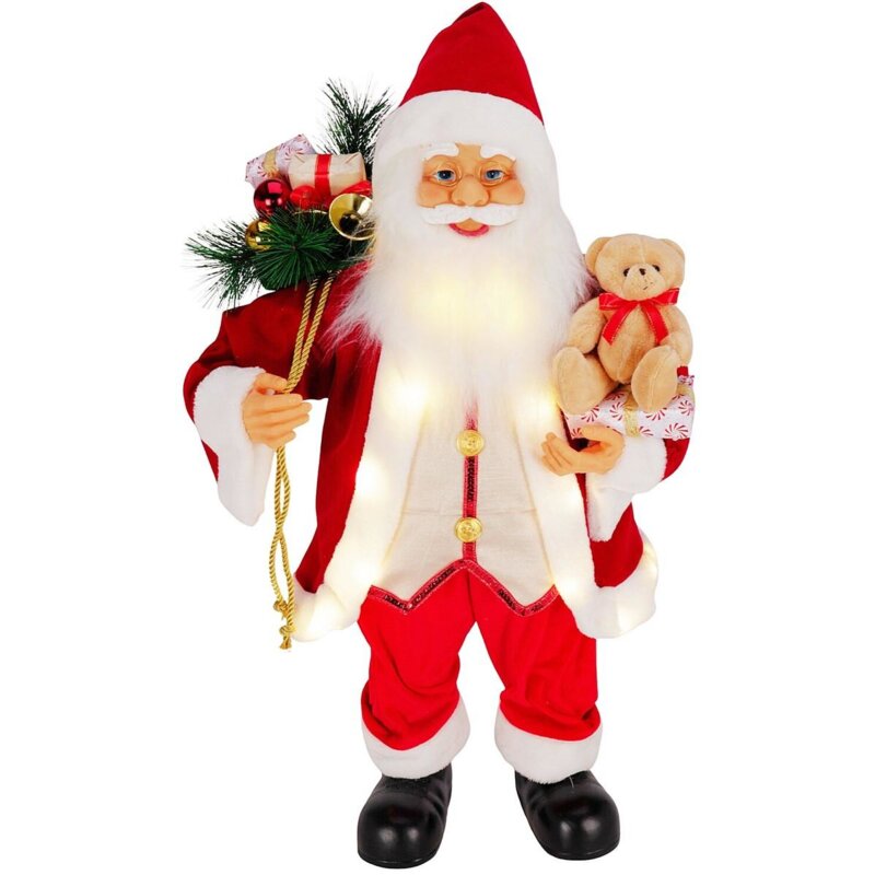 Figurka dekoracyjna CHRISTMAS DECORATION Święty Mikołaj 80 cm Czerwony