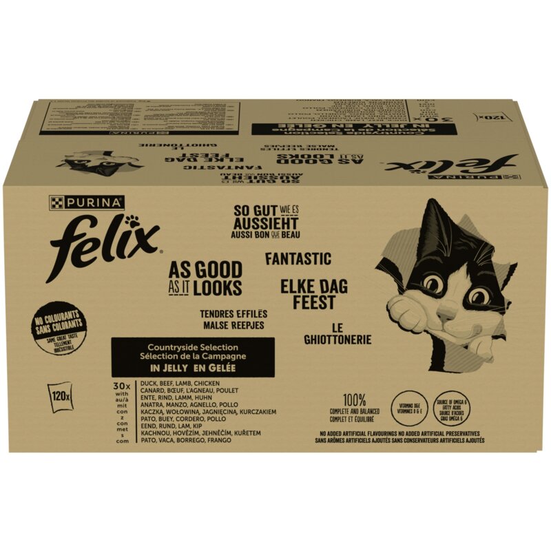 Felix Fantastic w galaretce 120x85g Wołowina, kurczak, kaczka, jagnięcina