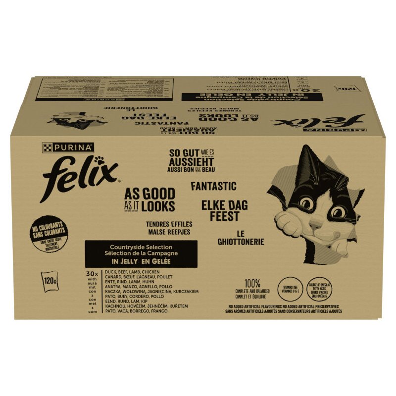 Felix Fantastic w galaretce 120x85g Wołowina, kurczak, kaczka, jagnięcina