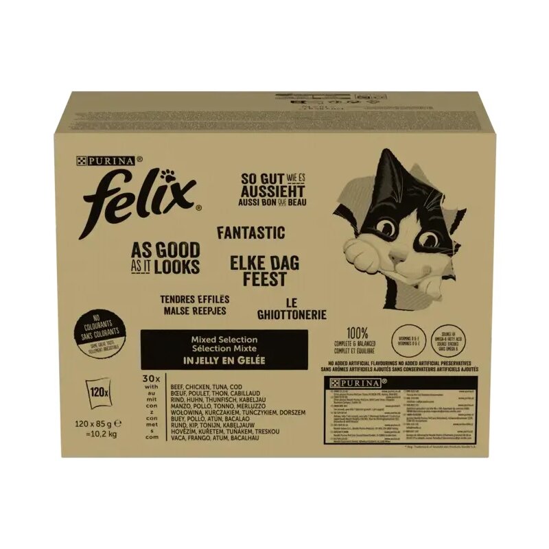 Karma dla kota FELIX Fantastic Duo Mix smaków (120 x 85 g)