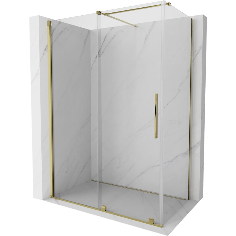 Mexen Velar kabina prysznicowa rozsuwana 130 x 70 cm, transparent, złota - 871-130-070-01-50