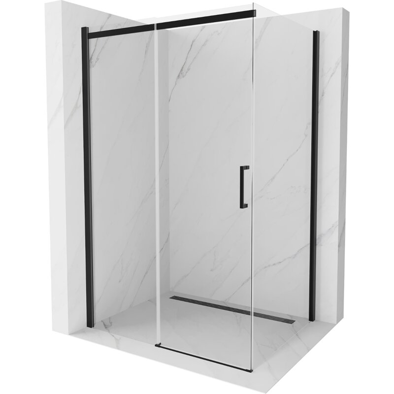 Mexen Omega kabina prysznicowa rozsuwana 150 x 90 cm, transparent, czarna - 825-150-090-70-00