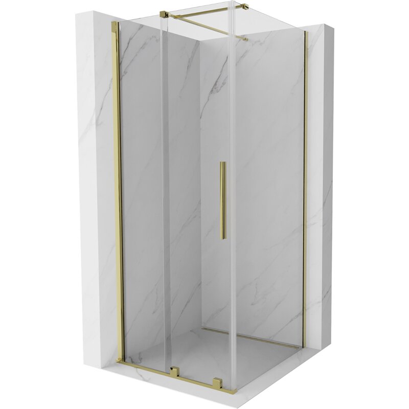 Mexen Velar kabina prysznicowa rozsuwana 90 x 90 cm, transparent, złota - 871-090-090-01-50