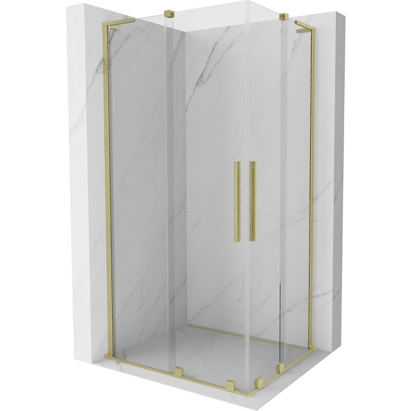 Mexen Velar L Duo kabina prysznicowa rozsuwana 90 x 80 cm, transparent, złota szczotkowana - 871-090-080-02-03-55