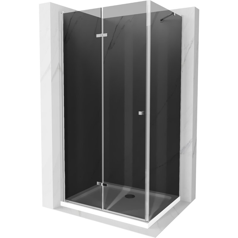 Mexen Lima kabina prysznicowa składana 100 x 110 cm, grafit, chrom + brodzik Flat, biały - 856-100-110-01-40-4010