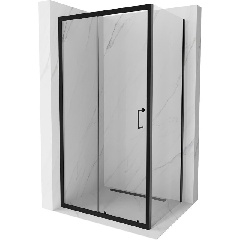 Mexen Apia kabina prysznicowa rozsuwana 115 x 70 cm, transparent, czarna - 840-115-070-70-00