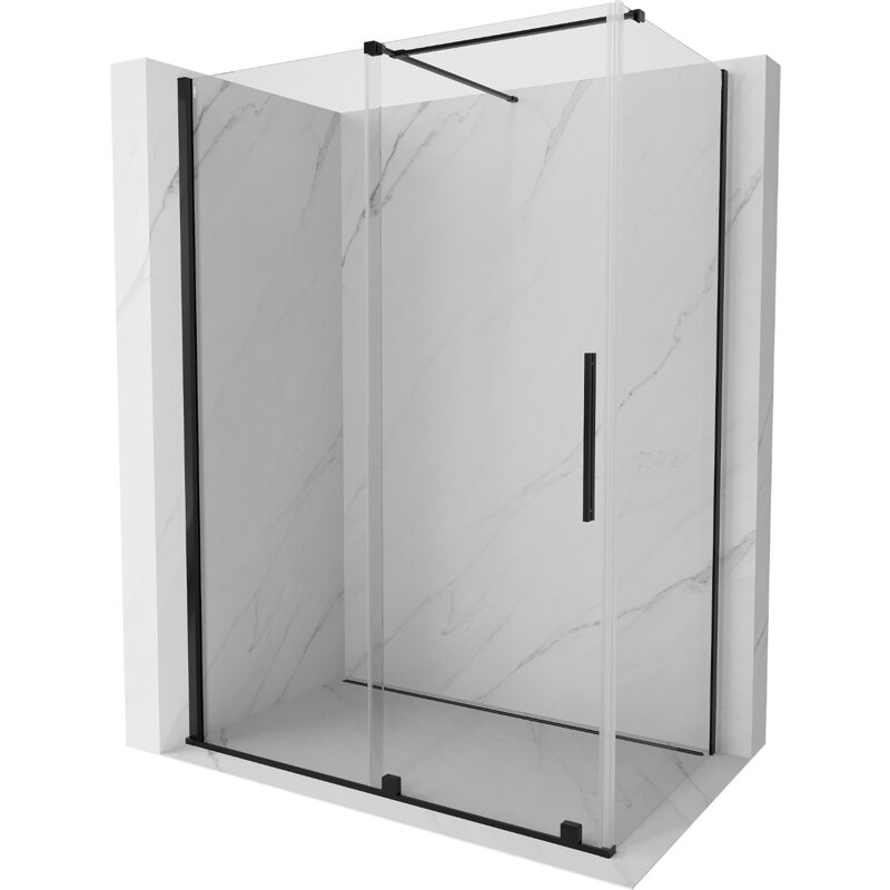Mexen Velar kabina prysznicowa rozsuwana 140 x 70 cm, transparent, czarna - 871-140-070-01-70