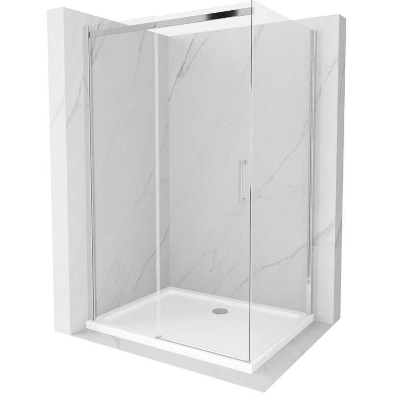 Mexen Omega kabina prysznicowa rozsuwana 110 x 70 cm, transparent, chrom + brodzik Flat - 825-110-070-01-00-4010