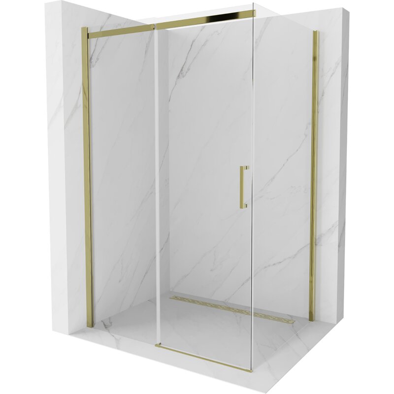 Mexen Omega kabina prysznicowa rozsuwana 120 x 90 cm, transparent, złota - 825-120-090-50-00