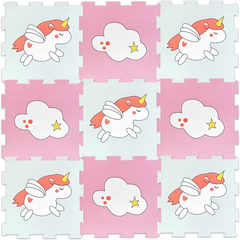Mata piankowa SMILY PLAY Puzzle 32 x 32 cm Jednorożec SN610 (9 elementów)