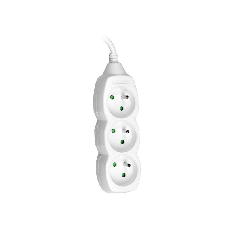 Tracer TRALI44614 Powercord 3 gniazda 3m Biały