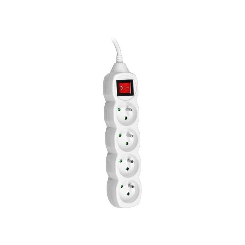 Tracer TRALI44616 Powercord 4 gniazda 3m Biały