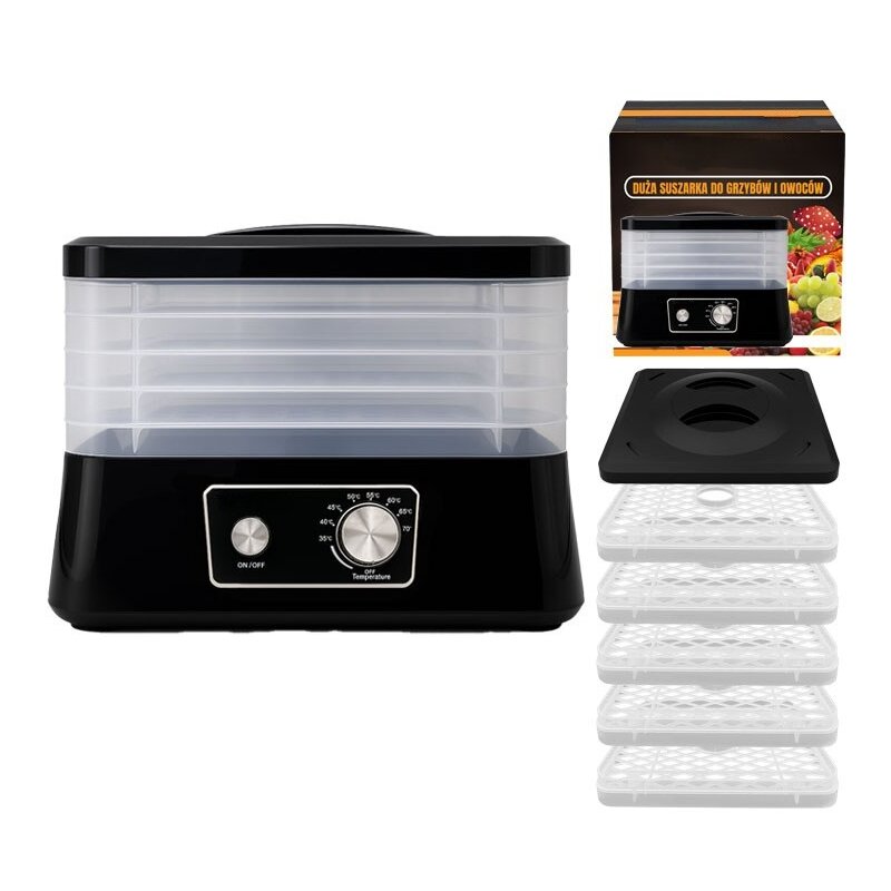 Suszarka do grzybów EXTRALINK Home + 5 Sit Czarny