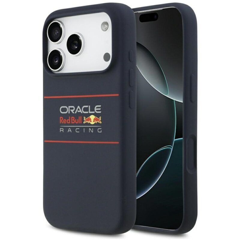 Red Bull Racing Silicone Horizontal Centered Logo MagSafe do iPhone 17 Pro Max Granatowy