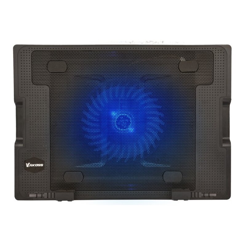 VAKOSS PODSTAWKA CHŁODZĄCA POD NOTEBOOKA 17",1 WENTYLATOR, LED, REGULACJA WYSOKOŚCI, LF-1860AL CZARNA