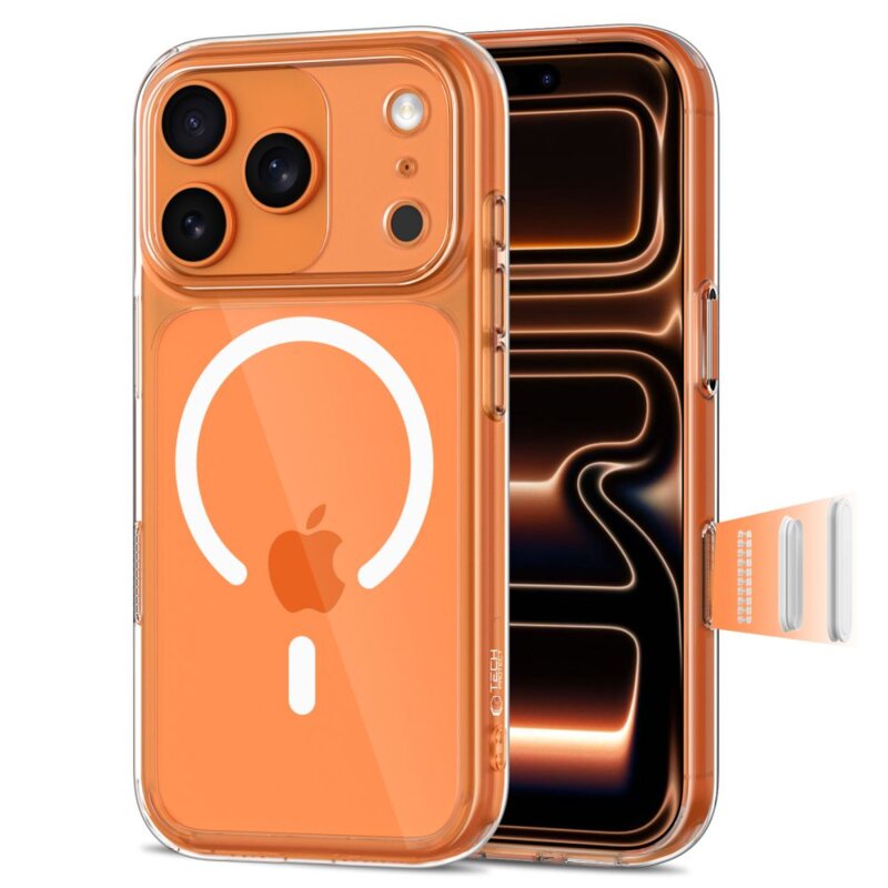 Etui TECH-PROTECT MagPeak MagSafe CC do Apple iPhone 17 Pro Max Przezroczysty