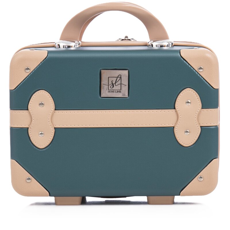 Kuferek SEMI LINE T5838-1 Vintage 23 cm Zielono-różowy