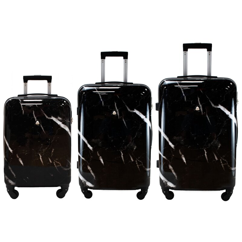 Zestaw walizek SEMI LINE T5730-0 Czarny-marmur