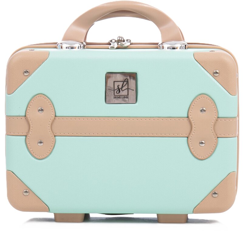 Kuferek SEMI LINE T5839-1 Vintage 23 cm Miętowo-różowy