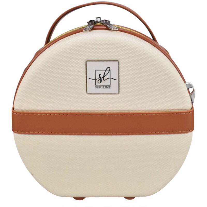 Kuferek SEMI LINE T5670-1 Vintage 23 cm Ecru-brązowy