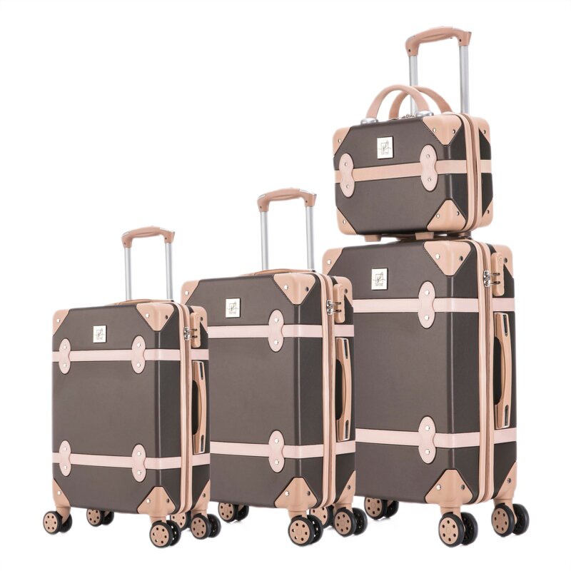 Zestaw walizek SEMI LINE T5508-0 Brązowo-różowy