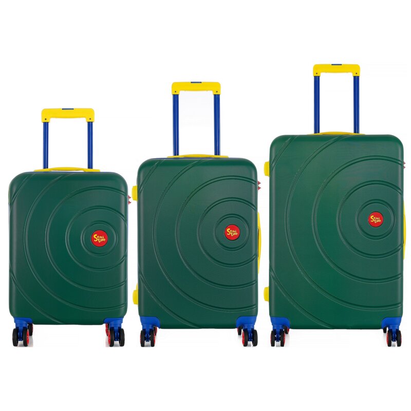 Zestaw walizek SEMI LINE T5931-0 Zielony