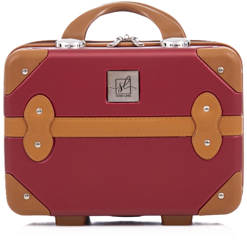 Kuferek SEMI LINE T5840-1 Vintage 23 cm Bordowo-brązowy