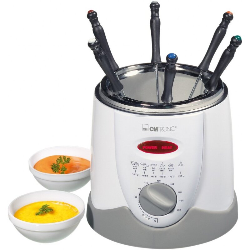 Frytownica Clatronic FFR 2916 z fondue (1l 840W biało-szara)