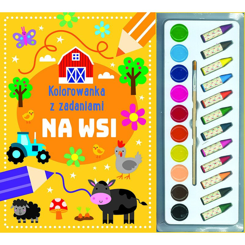 Kolorowanka z zadaniami. Na wsi Praca zbiorowa