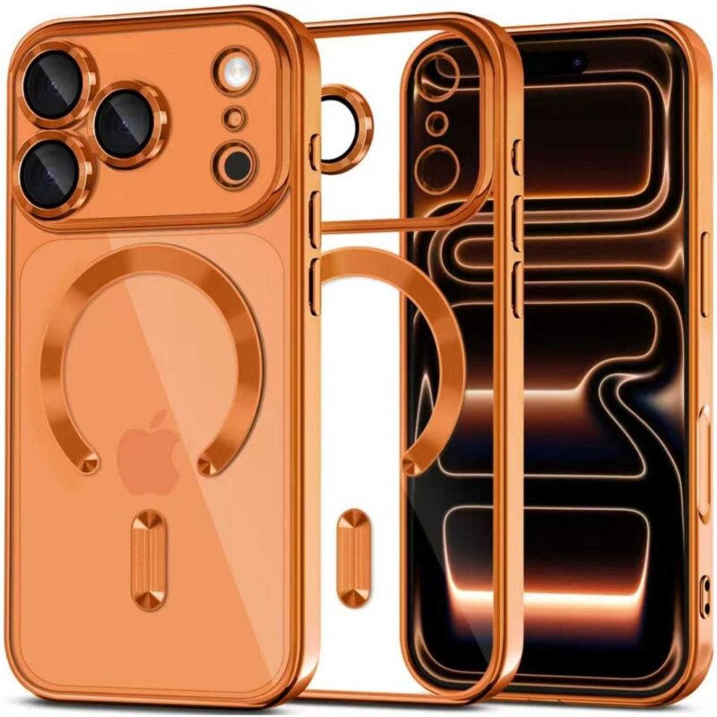 Etui TECH-PROTECT MagFlex MagSafe do Apple iPhone 17 Pro Max Przezroczysto-pomarańczowy
