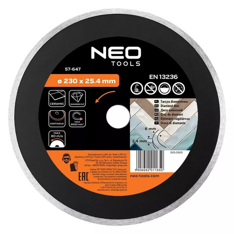 Tarcza do cięcia NEO TOOLS 57-647 230 mm