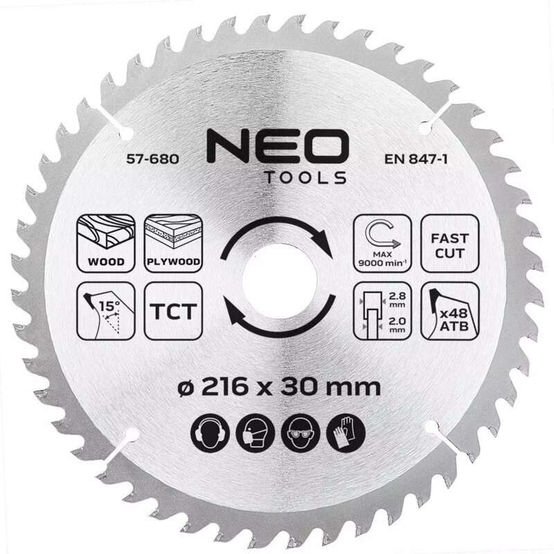 Tarcza do cięcia NEO TOOLS 57-680 216 mm
